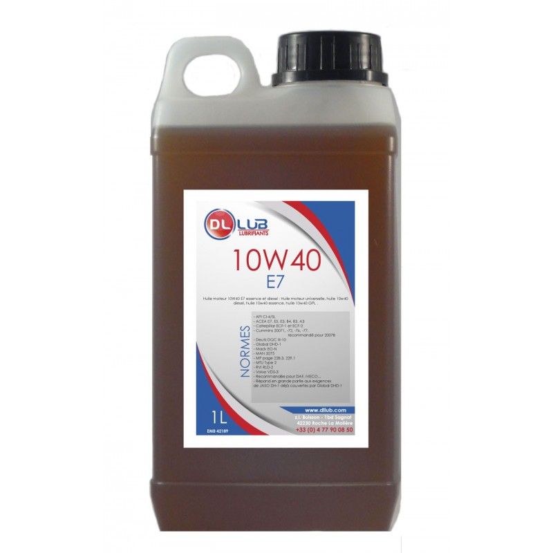 Huile moteur essence et diesel GPL 10W40 E7