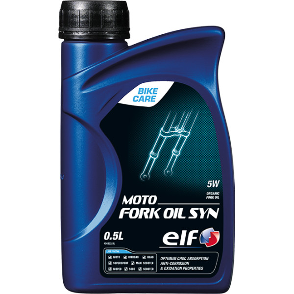 ELF MOTO FORK OIL SYN 5W : Huile de fourche moto Grade 5W