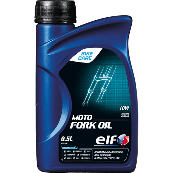 ELF MOTO FORK OIL SYN 10W : Huile de fourche moto Grade 10W