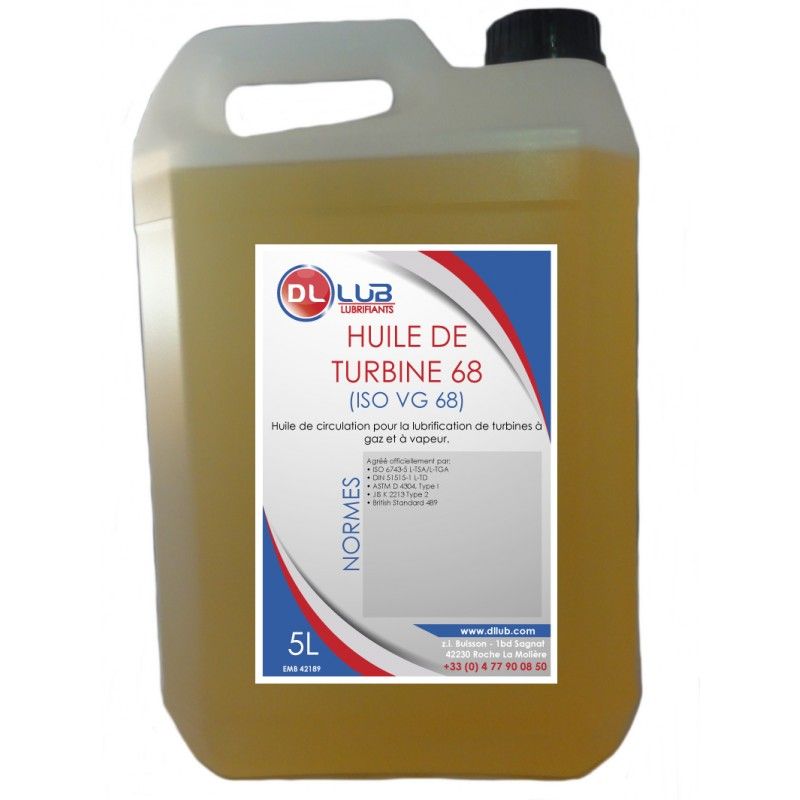 HUILE DE TURBINE 68 (ISO VG 68) Huile lubrification de turbines