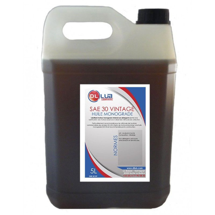 HUILE MONOGRADE SAE 30 VINTAGE non detergente