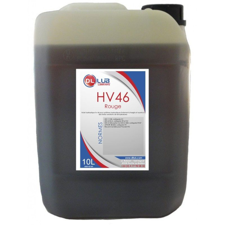 HUILE HYDRAULIQUE HV 46 couleur ROUGE