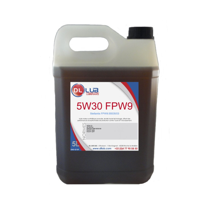 5W30 FPW9 (HUILE MOTEUR 1.2 PURETECH, 1.5 BLUE HDI, 2.2 HDI)