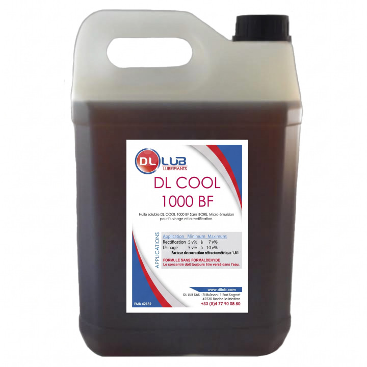 Huile de coupe soluble DL COOL 1000 pour usinage et rectification.
