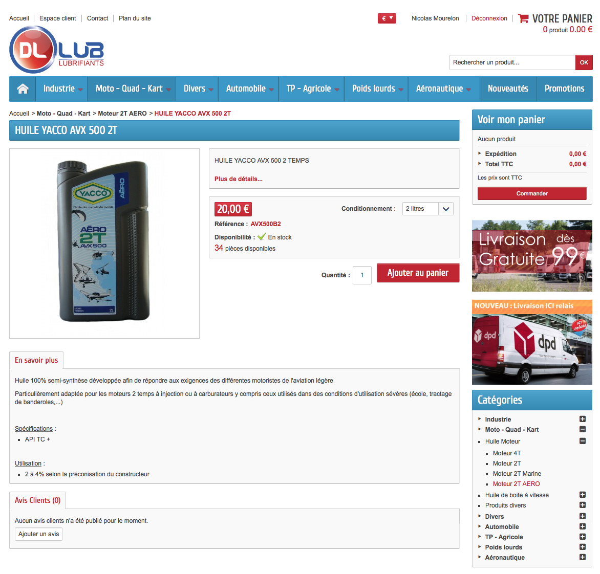 Recherche produit sur site web